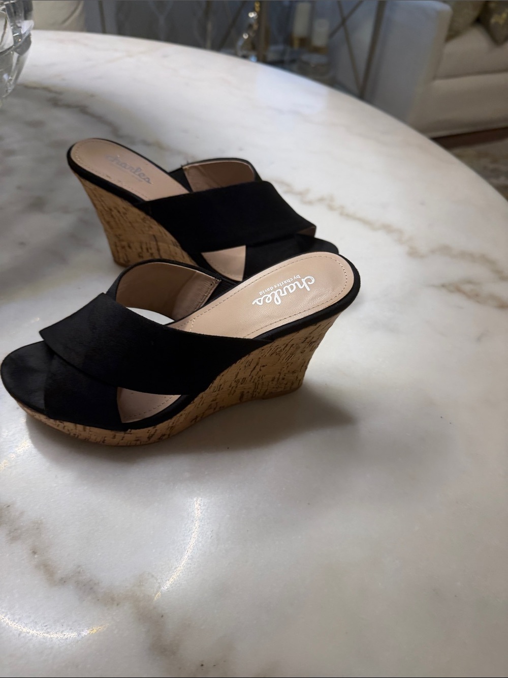 Charles by Charles David Cork wedges suede top